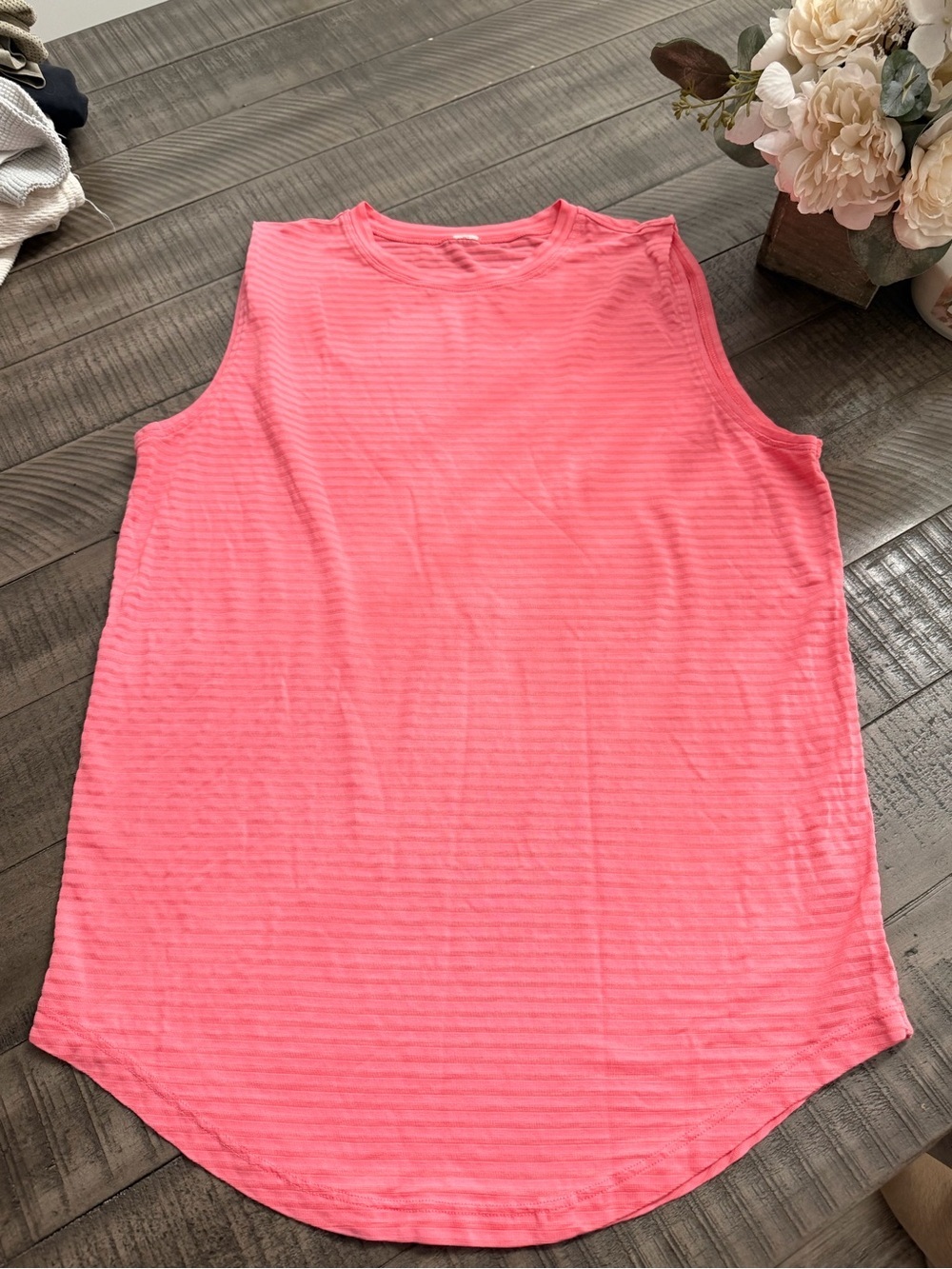 lululemon athletica Bright Coral Pink Ribbed Muscle Tank